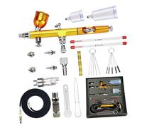 Airbrushing Set Double Action with 0.2mm .3mm .5mm Nozzles Multifunctional Handheld Airbrushing with Air Hose Cleaning Set Professional for Model Building