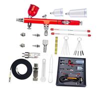 Airbrushing Set Double Action with 0.2mm .3mm .5mm Nozzles Multifunctional Handheld Airbrushing with Air Hose Cleaning Set Professional for Model Building