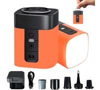 Airburst Pro - Compact Electric Pump with Vacuum & Led Light, Portable Mini Electric Air Pump with 2600 Mah Battery & Camping Light for Camping, Air Mattress Accessories