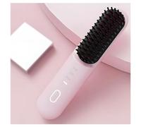 AIRCADIA Wireless Straightening Brush, 3D Portable Mini Hair Straightener Brush, 140-200℃ 4 Temperature Settings, Negative Ion Hair Straightening Comb, Straight and Curly with Hair Clip and Handle