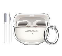 Aircawin for Bose Ultra Open Earbuds Case Clear 2024,Full Protective Shockproof Soft Transparent TPU Cover for Bose Open Ear Wireless Earbud Headphone Accessories with Carabiner and Cleaning Pen-Clear