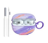 Aircawin for Bose Ultra Open Earbuds Case Clear,Cute Purple Smile Pattern | Aesthetics Cover for Bose Ultra Open Ear Earbuds Case Cover,Shockproof Soft TPU for Bose Earbuds with Keychain&Cleaning Pen