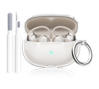 Aircawin for SHOKZ Open Dots One Case Clear,for SHOKZ Open Dots One Case Cover 2025,Shockproof Soft TPU for Openfit Open-Ear Wireless Earbuds Earphone Accessories with Carabiner&Cleaning Pen-Clear