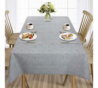 AIRCOWRIE Waterproof Vinyl Tablecloths, Heavy Duty Oil Proof Spill Proof Plastic Table Cloth, Wipe Clean PVC Table Cover for Spring Indoor and Outdoor Use (Grey, 54”×108”, Rectangle)