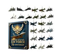Aircraft 2025, 24 Days Christmas Countdown Calendar | with 24 Mini Fighter Ornaments, Pendants | for Aviation Enthusiasts History Buffs