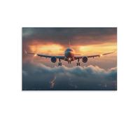Aircraft 3D Canvas Print - Printing Wall Art - Plane Wall Decor Picture Stretched on - Path to The Collection 16x24inch(40x60cm)