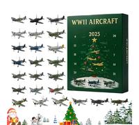 Aircraft A-dvent Calendar - 24 Days Christmas Countdown Calendar With 24 Mini W-arbirds, 2025 Handmade Miniature Christmas Fighter Countdown Calendars For Model Collectors, History Buffs