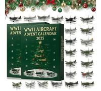 Aircraft Advent Calendar 2025, 24-Day Christmas Countdown Calendar With 24 Aircraft Ornaments, A Surprise Countdown For Man, Model Collectors And History Lovers (2PCS)