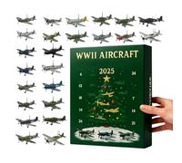 Aircraft Advent Countdown 24 Days Christmas Countdowns Calendar With 24 Acrylic 2D Aircraft Ornaments Fighter Countdown Surprise For Model Collectors History BuffsAviation Lovers Pilots