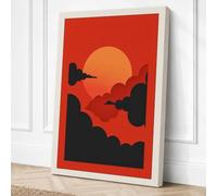Aircraft Against the Sun Canvas Wall Art Print 18x12 Inch (46 x 30 cm)