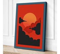 Aircraft Against the Sun Canvas Wall Art Print 36x24 Inch (91 x 61 cm)