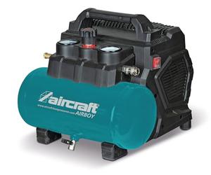 Aircraft Airboy Silence 221 of E (Oil-Free Compressor, Compact Design, with Motor Protection Switch, Intake Capacity Approx. 160 l/min, Output Power 1.1 kW, Compressor) 2000206
