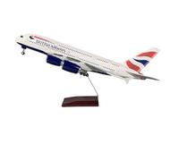 Aircraft Buyer Models Scale 1/160 Large Airplane Airbus A380 British Airways 46cm Model Diecast with LED Lights for Collection or Gift