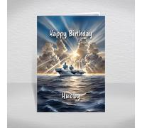 Aircraft Carrier Birthday Card for Hubby - Naval Warship Keepsake for Military Fans, History & Maritime Enthusiasts: Hubby Birthday Card (Size A5)
