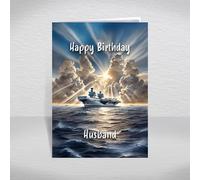 Aircraft Carrier Birthday Card for Husband - Naval Warship Keepsake for Military Fans, History & Maritime Enthusiasts: Husband Birthday Card (Size A5)