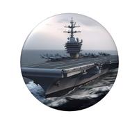 Aircraft Carrier Button Pins 1 Pc, 2.4 Inch Round Button Badges Metal Personalized Picture Photo Pin Buttons Kit For Craft Supplies Christmas Diy Party Projects, 1 PC, One Size