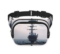 Aircraft Carrier Fanny Pack For Women Waterproof Adjustable Belt Bags Waist Pack Fashion Casual Crossbody Bags Bum Bag For Running Workout Hiking Traveling, Black, One Size