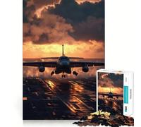 Aircraft Carrier Landing at Sunset Jigsaw Puzzles for Adults1000 Pieces DownTime Game Calm Daily Fun Challenge Nice Art (38x52cm)