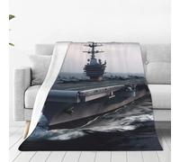 Aircraft Carrier Throw Blanket for Couch Lightweight Soft Flannel Blankets Luxury Warm Fleece Bed Blanket for All Seasons Plush Throw Gift for Women Men 80"x60"