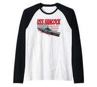 Aircraft Carrier USS Hancock CV-19 CVA-19 Grandpa Dad Son Raglan Baseball Tee