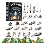 Aircraft Countdown Calendar 2D Acrylic Mini Collectible 24 Days Rocket | Submarine Models Party Props for Aviation Lovers Door Mantel Tree Window Home Entryway Astronauts and Rockets