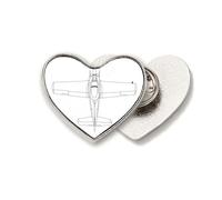 Aircraft Diagram Weapon Art Deco Fashion Heart Metal Pin Brooch Clip Love