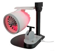 Aircraft Engine Desktop Fan USB Powered LED Light(Blue light) | Two-speed settings, gentle breeze or strong flow, tactile control, quiet operation, personalized cooling