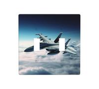 Aircraft Fighter Jets 2-Gang Wall Plate Cover Modern Decorative Light Switch Cover Unbreakable Polycarbonate Double Toggle Electrical Faceplate Cover For For Nursery Bathroom Bedroom Home Decor
