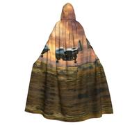 Aircraft Fighter Jets Adult Halloween Party Cloak-Stylish Pumpkin Theme Hooded Wizard Robe Cosplay Costumes Black
