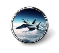 Aircraft Fighter Jets Badge Holder Exquisite Round Badge with Picture Pin DIY Button Badges Personalized Metal Button Pin Fashion Brooch Crafts Gifts Clothes Decorative Pins