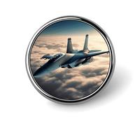 Aircraft Fighter Jets Badge Holder Exquisite Round Badge with Picture Pin DIY Button Badges Personalized Metal Button Pin Fashion Brooch Crafts Gifts Clothes Decorative Pins