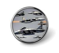 Aircraft Fighter Jets Badges Decorative, Durable Aluminum Alloy Round Badge, Lightweight Button Brooch for Shirts, Jackets, Hats, Uniforms 1"