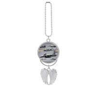 Aircraft Fighter Jets Car Pendant, Rear View Mirror Hanging Ornament, Auto Decor for Rearview Mirror, Keychain Silver-Style