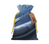 Aircraft Fighter Jets Christmas Drawstring Gift Bag Santa Sack With Cards