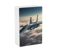 Aircraft Fighter Jets Cigarette Case 85mm King Size, Crushproof Plastic Cigarette Box Holder for Men Women Cigar Protective Cover Waterproof Cigarettes Holder 20 Capacity