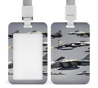 Aircraft Fighter Jets Id Badge Holder,Name Tag Holder with Detachable Lanyard,Waterproof Design Id Card Holder for Office, Workplace