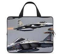 Aircraft Fighter Jets Laptop Sleeve Ultra-Thin, Lightweight & Waterproof 12inch Laptop Bags, Durable Neoprene Material, Portable Protective Computer Bag with Hand Strap