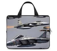 Aircraft Fighter Jets Laptop Sleeve Ultra-Thin, Lightweight & Waterproof 13inch Laptop Bags, Durable Neoprene Material, Portable Protective Computer Bag with Hand Strap