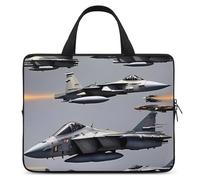 Aircraft Fighter Jets Laptop Sleeve Ultra-Thin, Lightweight & Waterproof 15inch Laptop Bags, Durable Neoprene Material, Portable Protective Computer Bag with Hand Strap