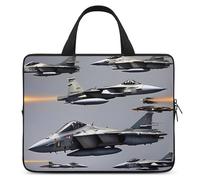 Aircraft Fighter Jets Laptop Sleeve Ultra-Thin, Lightweight & Waterproof 17inch Laptop Bags, Durable Neoprene Material, Portable Protective Computer Bag with Hand Strap
