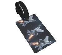 Aircraft Fighter Jets Luggage Tags for Suitcases, PVC Suitcase Tag with Secure Strap Suitcase Identifier with Privacy Name Card for Travel Bag Tags Personalized Baggage Tag for Women Men