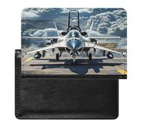 Aircraft Fighter Jets Passport Holder with Card Slots Portable Passport Cover Compact Waterproof Passports Protector