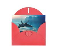 Aircraft Fighter Jets Pattern Blank Greeting Cards For Birthdays, Valentine'S Day, Parties, Weddings, 4x6 Inches Red Envelope