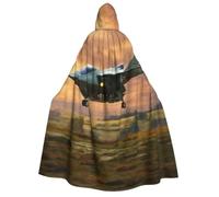Aircraft Fighter Jets Print 190cm Hooded Witch Cloak Adult Halloween | Costume Cape Cosplay Unisex Gowns Wizard Fancy Dress Festival Renaissance