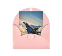 Aircraft Fighter Jets Print Adorable Blank Cards& Envelopes,Unique Designs Perfect for Festivals, Invitations