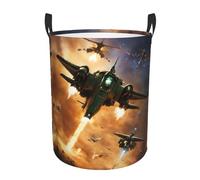 Aircraft Fighter Jets Print Circular Hamper, Laundry Basket,Storage Baskets Foldable, Storing Toys, Clothes, Books