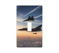 Aircraft Fighter Jets Print Light Switch Cover Plate,Toggle Wall Plate Cover,Standard Size 11.4 x 7 cm