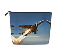 Aircraft Fighter Jets Print Makeup Bag Travel Toiletry Bag,Travel Makeup Bag,Portable Women Makeup Organizer Case