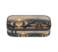 Aircraft Fighter Jets Print Pencil Case,Large Capacity Pencil Case,Multi-Purpose Makeup Pouch with Zipper