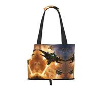 Aircraft Fighter Jets Print Pet Tote Bag,Portable Small Dogs Pet Tote Bag For Subway, Walking, Hiking